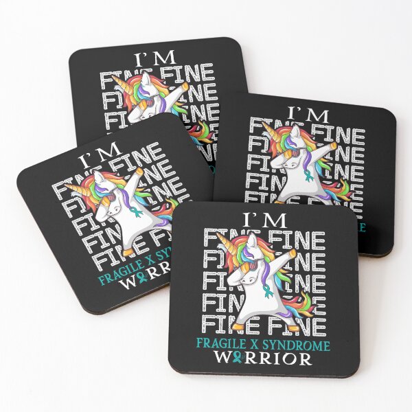 Item preview, Unicorn Fragile X Syndrome Warrior I'm Fine Fragile X Syndrome Awareness designed and sold by Hatjar.