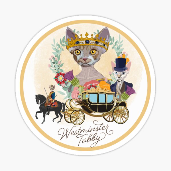 Westminster Tabby original artwork by Victoria Rose Martin Sticker