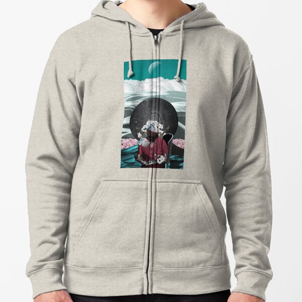 An iron clad Titan wandering a distant barren world Zipped Hoodie