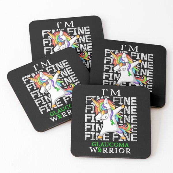 Item preview, Unicorn Glaucoma Warrior I'm Fine Glaucoma Awareness designed and sold by Hatjar.