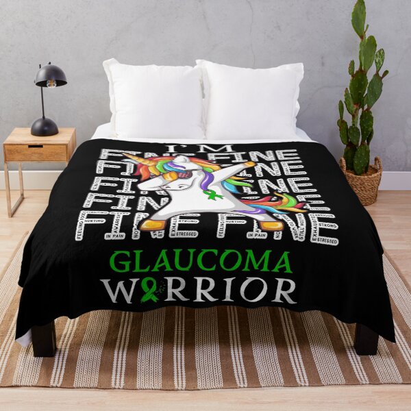 Item preview, Unicorn Glaucoma Warrior I'm Fine Glaucoma Awareness designed and sold by Hatjar.
