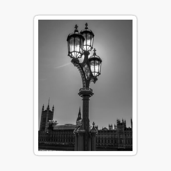 Lamppost in black and white Sticker