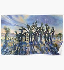 Joshua Trees im Mondlicht Poster