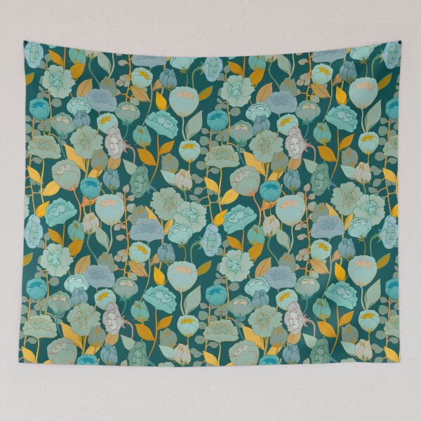 Item preview, Wonderland Flowers Blue designed and sold by Cecilia Mok.