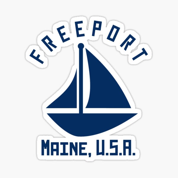 "Freeport Maine Sailing / Boating Navy Blue Text Abstract