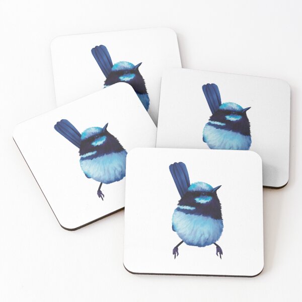 Item preview, Superb Blue Fairy Wren. Gorgeous little bird showing off his beautiful blue plumage. Unique gift designed and sold by PlumpPlumStudio.