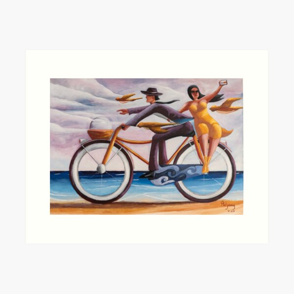 CICLISMO NA PRAIA / Cycling on the Beach Art Print