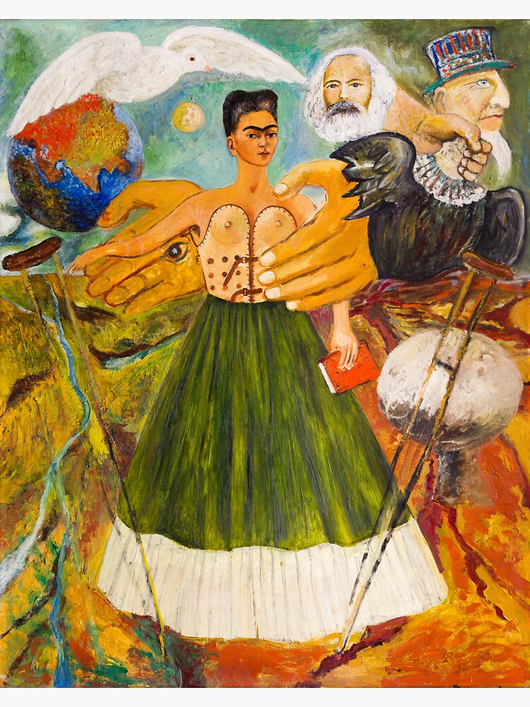 Pegatina «El marxismo dará salud a los enfermos de Frida Kahlo» de WorldArtStore Redbubble