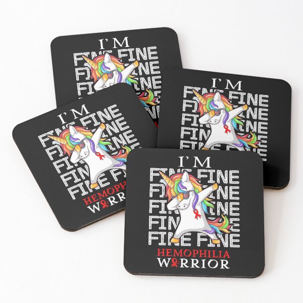 Item preview, Unicorn Hemophilia Warrior I'm Fine Hemophilia Awareness designed and sold by Hatjar.