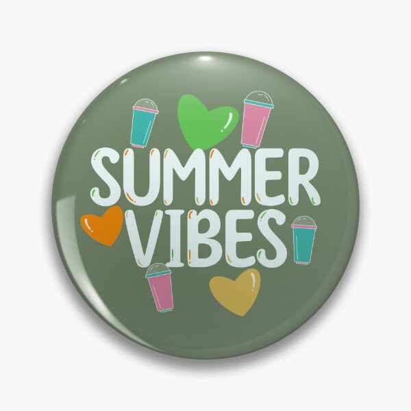 Item preview, Summer Vibes Pin | Dark Green designed and sold by LILBlueFish.