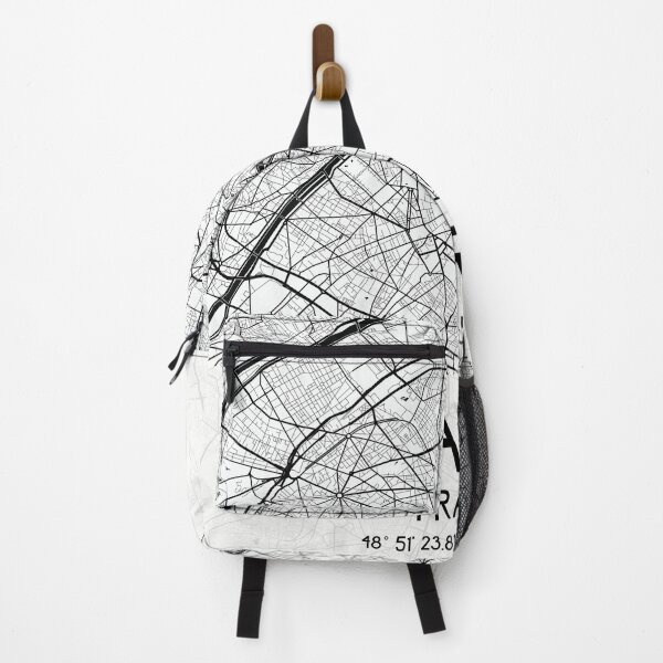 Item preview, PARIS MAP FRANCE MONOCHROME WHITE designed and sold by lukas69graphic.