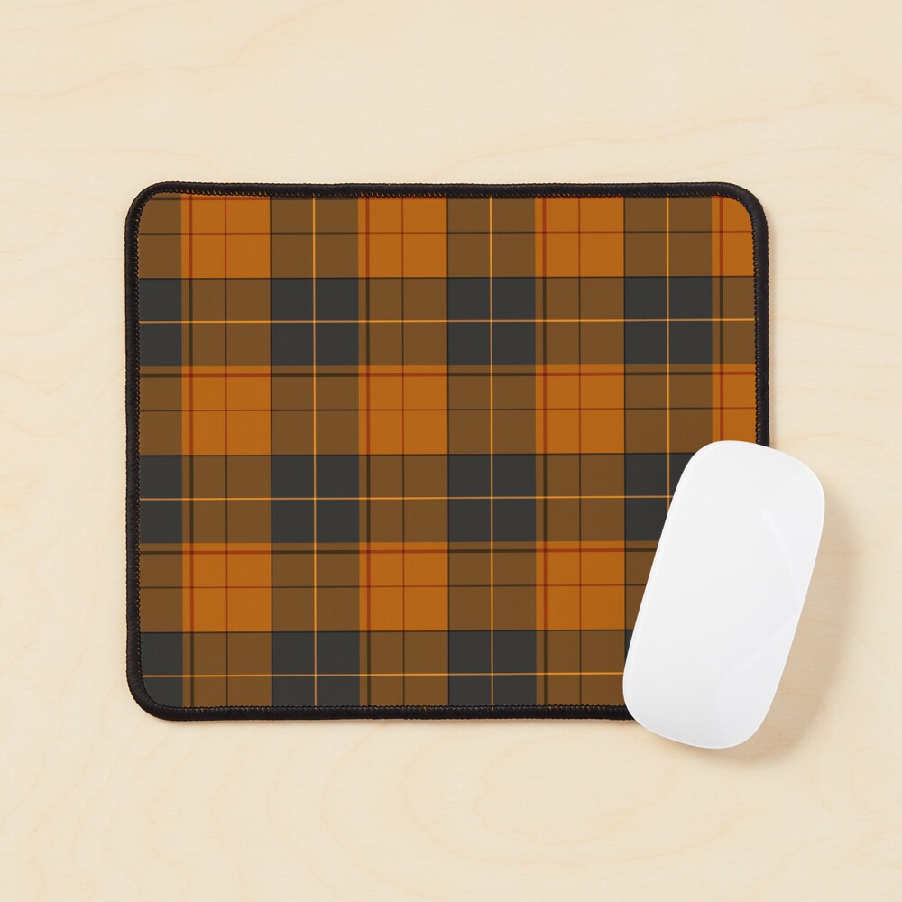 Einfaches Tartan-Muster in dunklem Orange Mauspad