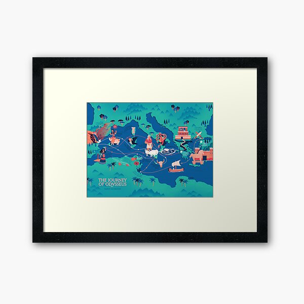 Odyssey Map - safe for work Framed Art Print