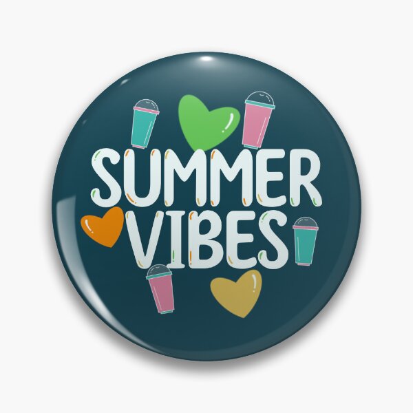 Item preview, Summer Vibes Pin | Dark Cyan designed and sold by LILBlueFish.