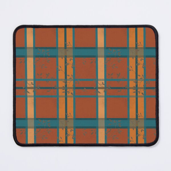 Item preview, Cinnamon tartan and leaves pattern designed and sold by RoseMaryWP.