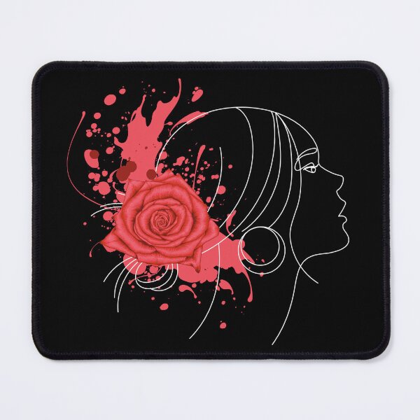 Item preview, Red rose Flowers with a woman line art design  designed and sold by M-Infinite.