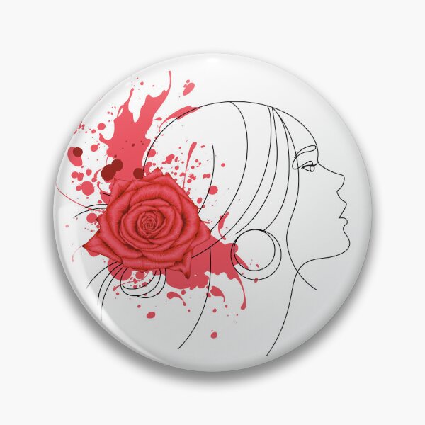 Item preview, Red rose Flowers with a woman line art design with white background designed and sold by M-Infinite.