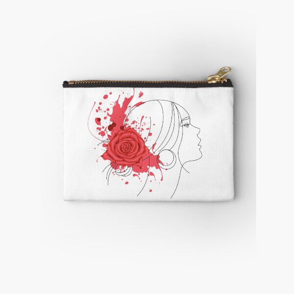 Item preview, Red rose Flowers with a woman line art design with white background designed and sold by M-Infinite.