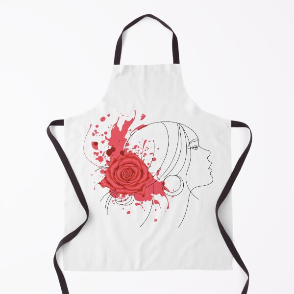 Item preview, Red rose Flowers with a woman line art design with white background designed and sold by M-Infinite.
