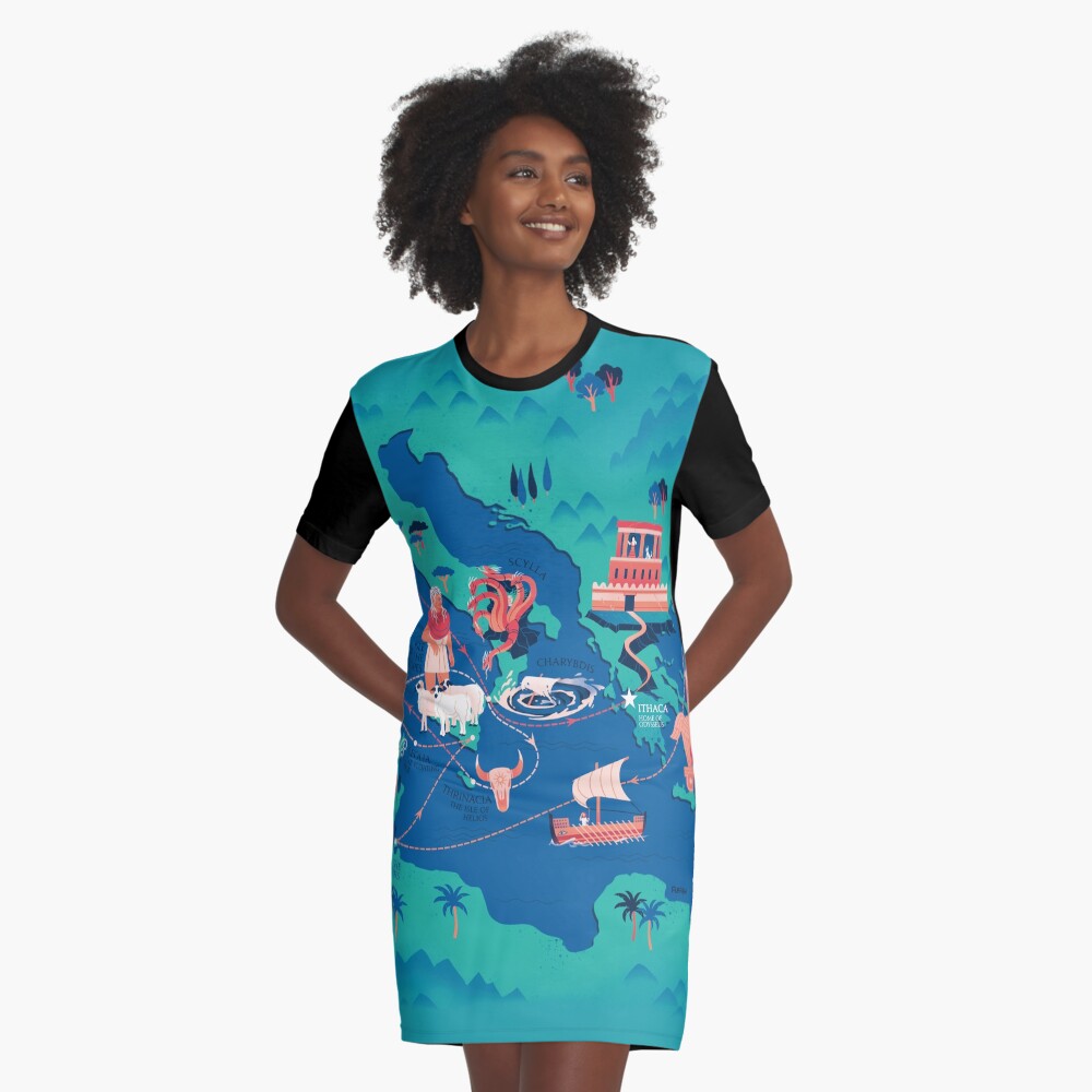 Item preview, Graphic T-Shirt Dress designed and sold by flaroh.