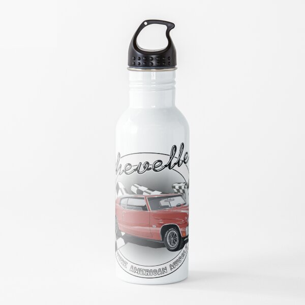 1970 Chevy Chevelle SS Cranberry Red on Cortez Silver Water Bottle