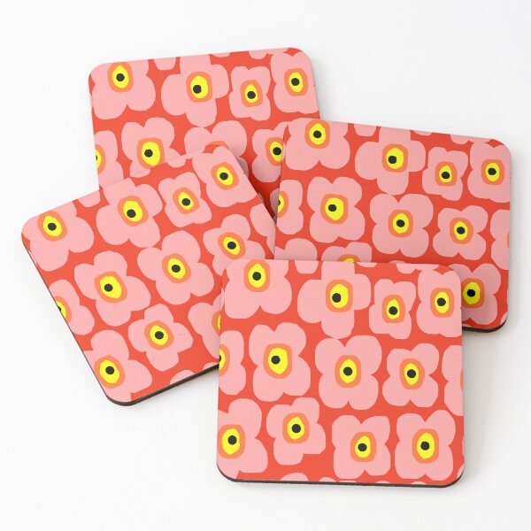 Item preview, Girly Modern Scandinavian Floral Pattern in Pink and Orange designed and sold by Deutschic.