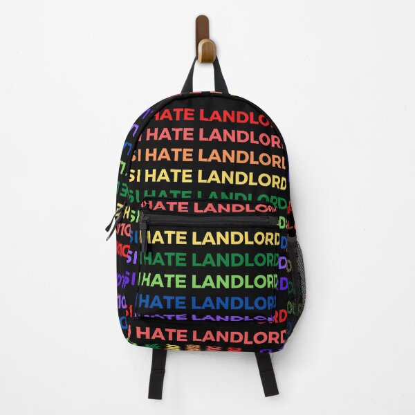 Item preview, I hate landlords - multiple colors and text - roygbiv rainbow colors gay pride designed and sold by Lu &  Partners.