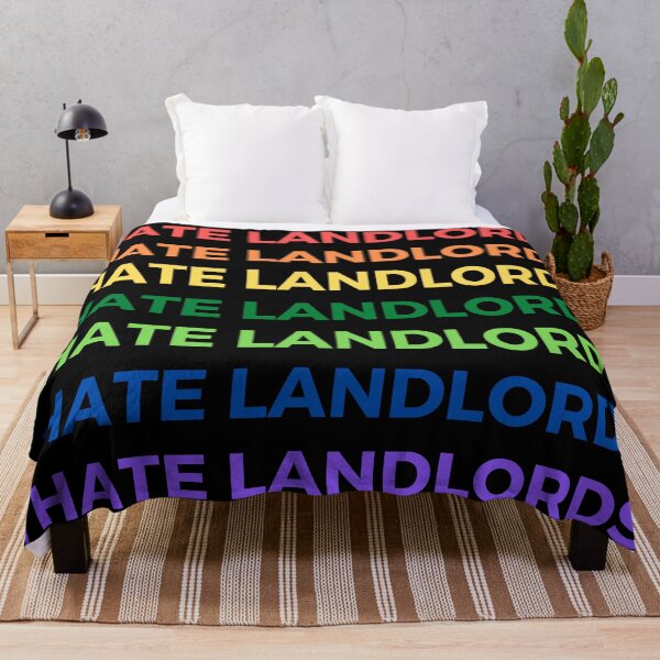 Item preview, I hate landlords - multiple colors and text - roygbiv rainbow colors gay pride designed and sold by Lu &  Partners.