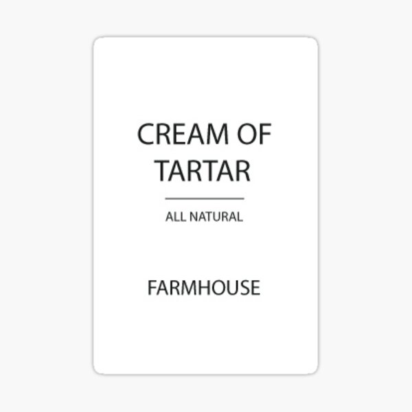 "Cream of Tartar Sticker Label Farmhouse Kitchen" Sticker by