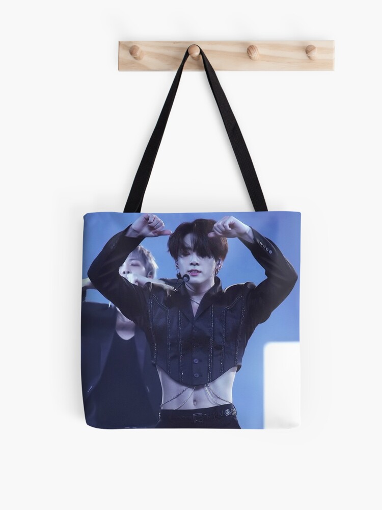 jungkook showing abs and chains on stage ptd black swan perf | Tote Bag