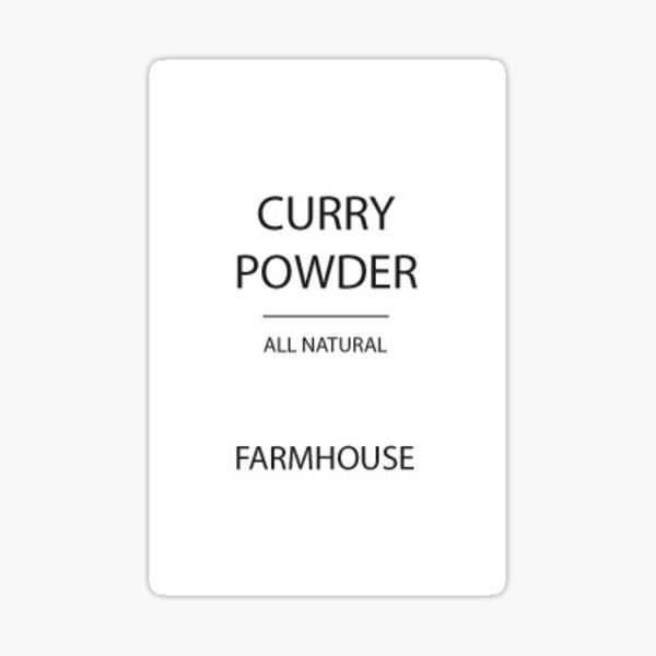 "Curry Powder Sticker Label Farmhouse Kitchen" Sticker by ConceptLT