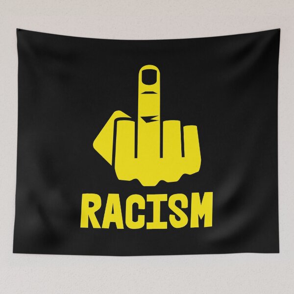 Item preview, F*CK RACISM - censored with middle finger (yellow) designed and sold by Thelittlelord.