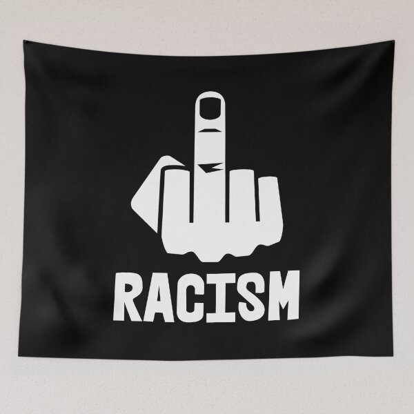 Item preview, F*CK RACISM - censored with middle finger (white) designed and sold by Thelittlelord.