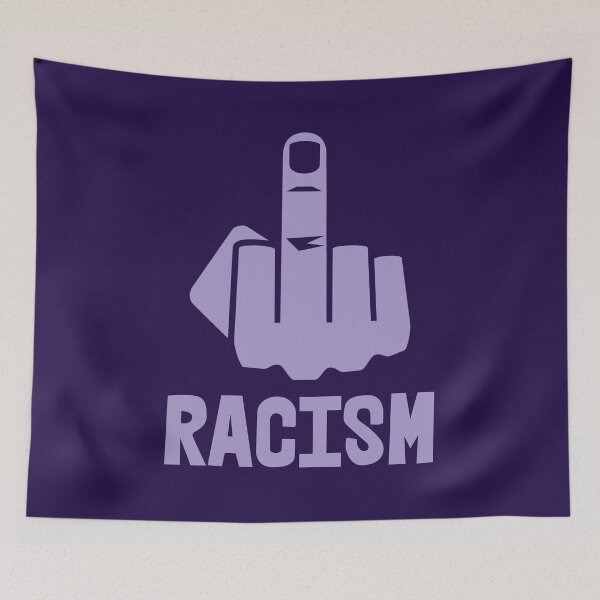 Item preview, F*CK RACISM - censored with middle finger (lavender) designed and sold by Thelittlelord.