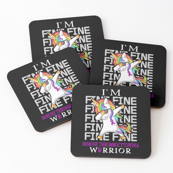 Item preview, Unicorn Immune Thrombocytopenia Warrior I'm Fine Immune Thrombocytopenia Awareness designed and sold by Hatjar.