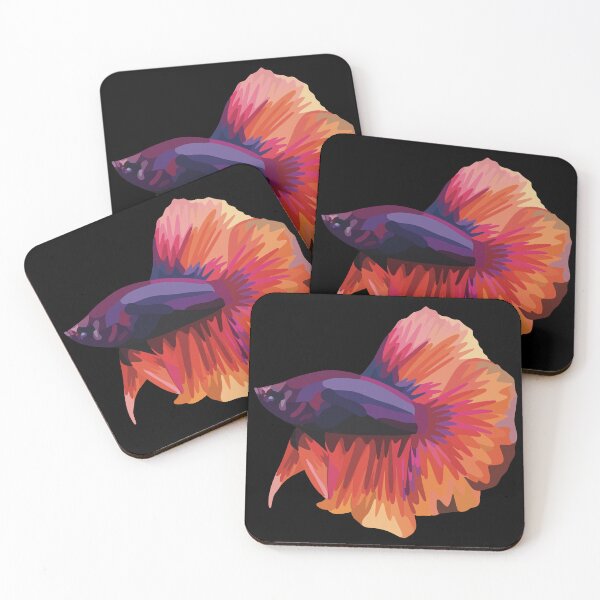 Artikelvorschau, Sonnenuntergang farbiger Betta-Fisch - digitale Kunst entworfen und verkauft von TLGdrawings.