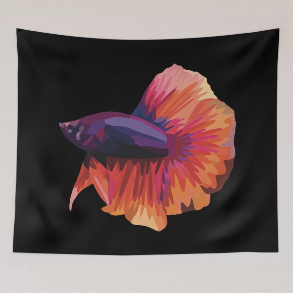 Item preview, Sunset Colored Betta Fish - Digital Art designed and sold by TLGdrawings.