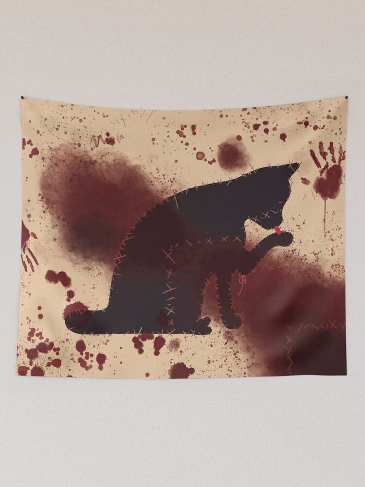 Tapestry, Bloody Cat Flag designed and sold by AliceCorsairs