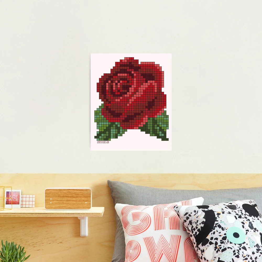 Pixel red rose 