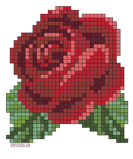 Rose Pixel Art Grid