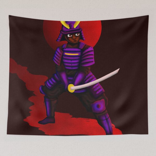 Item preview, Re: Black and Blue Samurai in Red Darkness designed and sold by Dominique Harness.