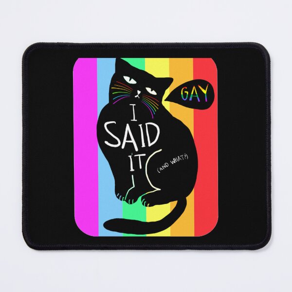 Item preview, Say Gay Cat with rainbow whiskers - so much Pride designed and sold by Darien Spencer.