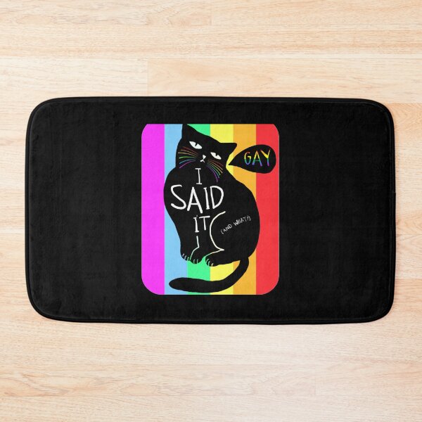 Item preview, Say Gay Cat with rainbow whiskers - so much Pride designed and sold by Darien Spencer.