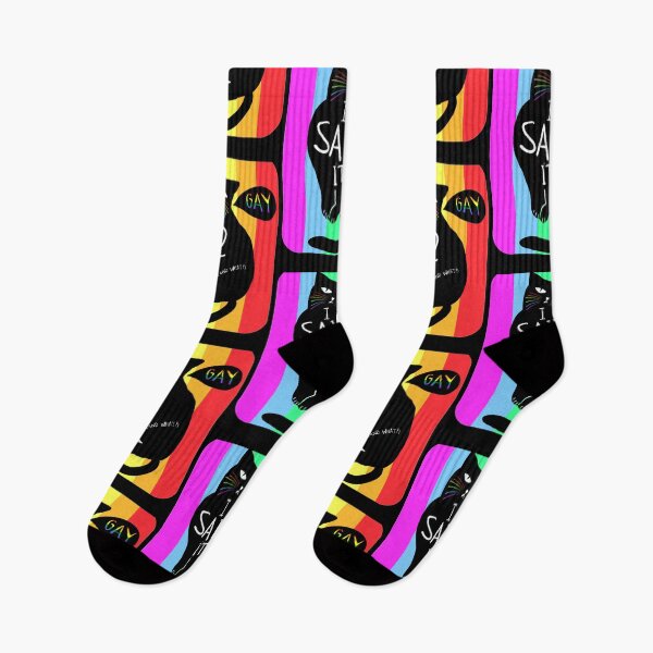 Item preview, Say Gay Cat with rainbow whiskers - so much Pride designed and sold by Darien Spencer.
