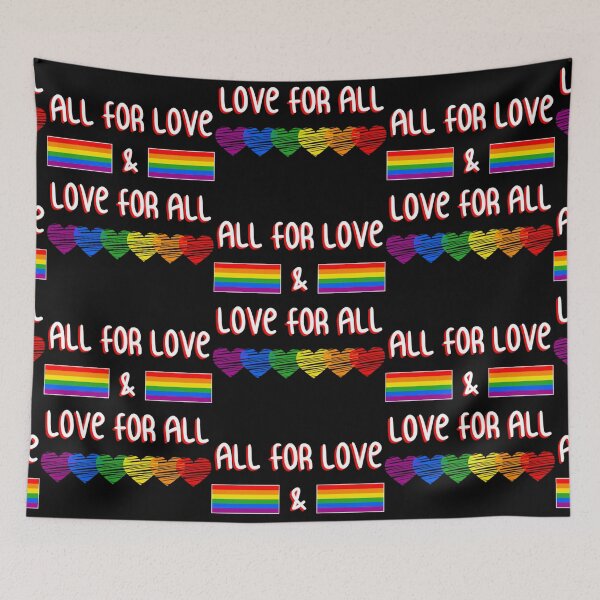 Item preview, All For Love & Love For All Gay Flag Rainbow LGBT Pride designed and sold by Darien Spencer.