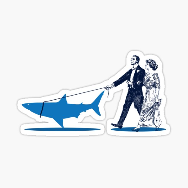 Walking the Shark Sticker