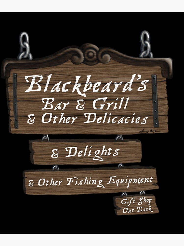 "Blackbeard’s Bar and Grill " Poster for Sale by PODCottonShop | Redbubble