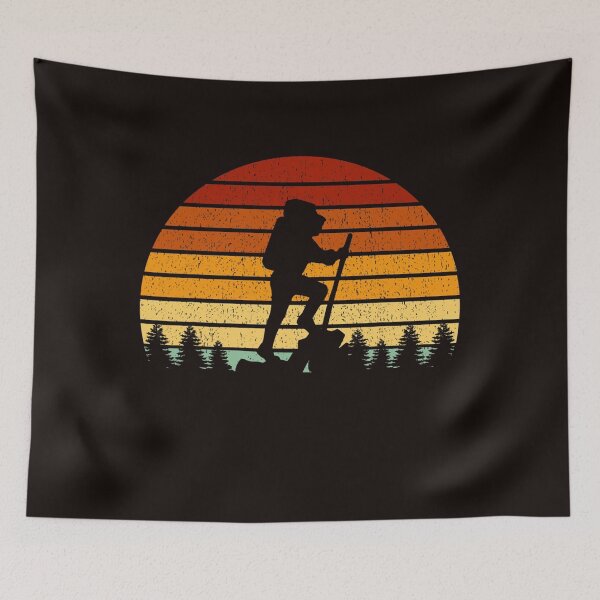 Item preview, Vintage Sunset Hiking Gift For Hikers and Mountaineers  designed and sold by MeyoshiGil99.