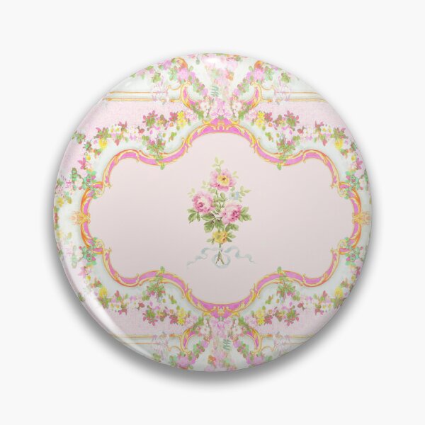 Aperçu de l'œuvre  Panneau d'aquarelle florale rococo français créée et vendue par Wendy Paula Patterson.