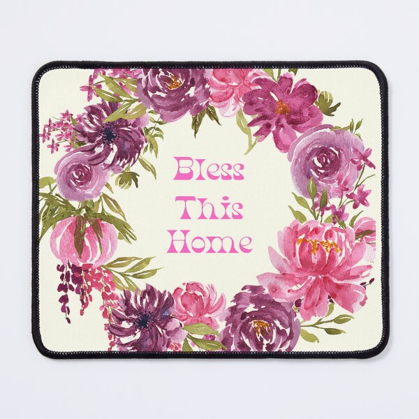 Item preview, Pink Burgundy Bless This Home Wreath Design designed and sold by debmund.